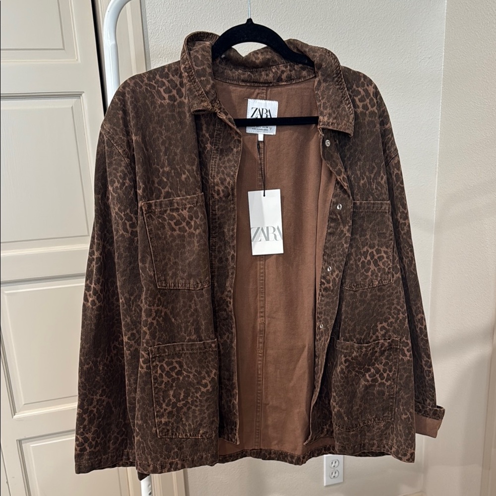 Zara Brown Leopard Print jacket